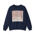 Crewneck Sweatshirt — Vintage Floral Patchwork Gingham Bouquet