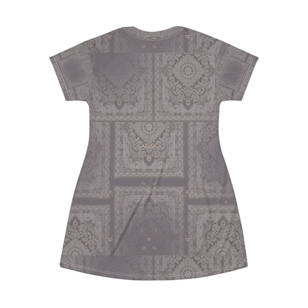 Lace Tile All-Over Print T-Shirt Dress — Subtle Vintage Boho